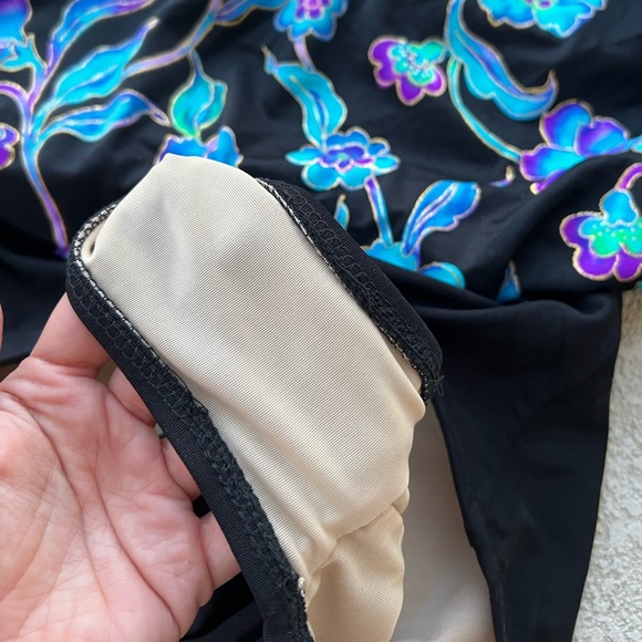 CAROL WIOR One Piece Swimsuit Floral Underwire Bra Loose fit top Spaghetti strap - Picture 4 of 7